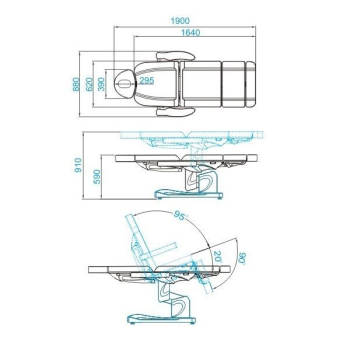 ActivShop FOTEL KOSMETYCZNY ELEKTR. AZZURRO 708A 4 SILN. BIAŁY
